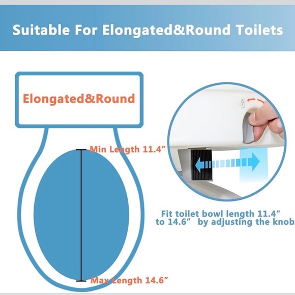 Adjustable White Raised Toilet Seat With Safety Rail - Picture 6 of 9